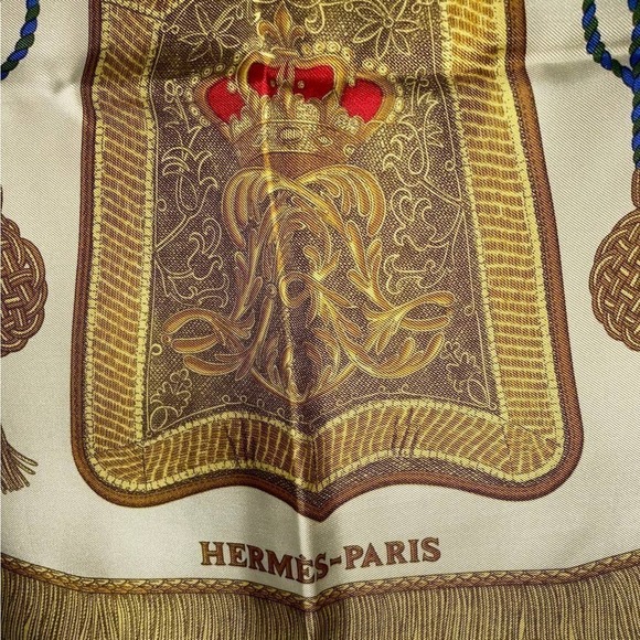 HERMES Carre 90 100% Silk Square Scarf POSTE ET CAVALERIE - Picture 15 of 16